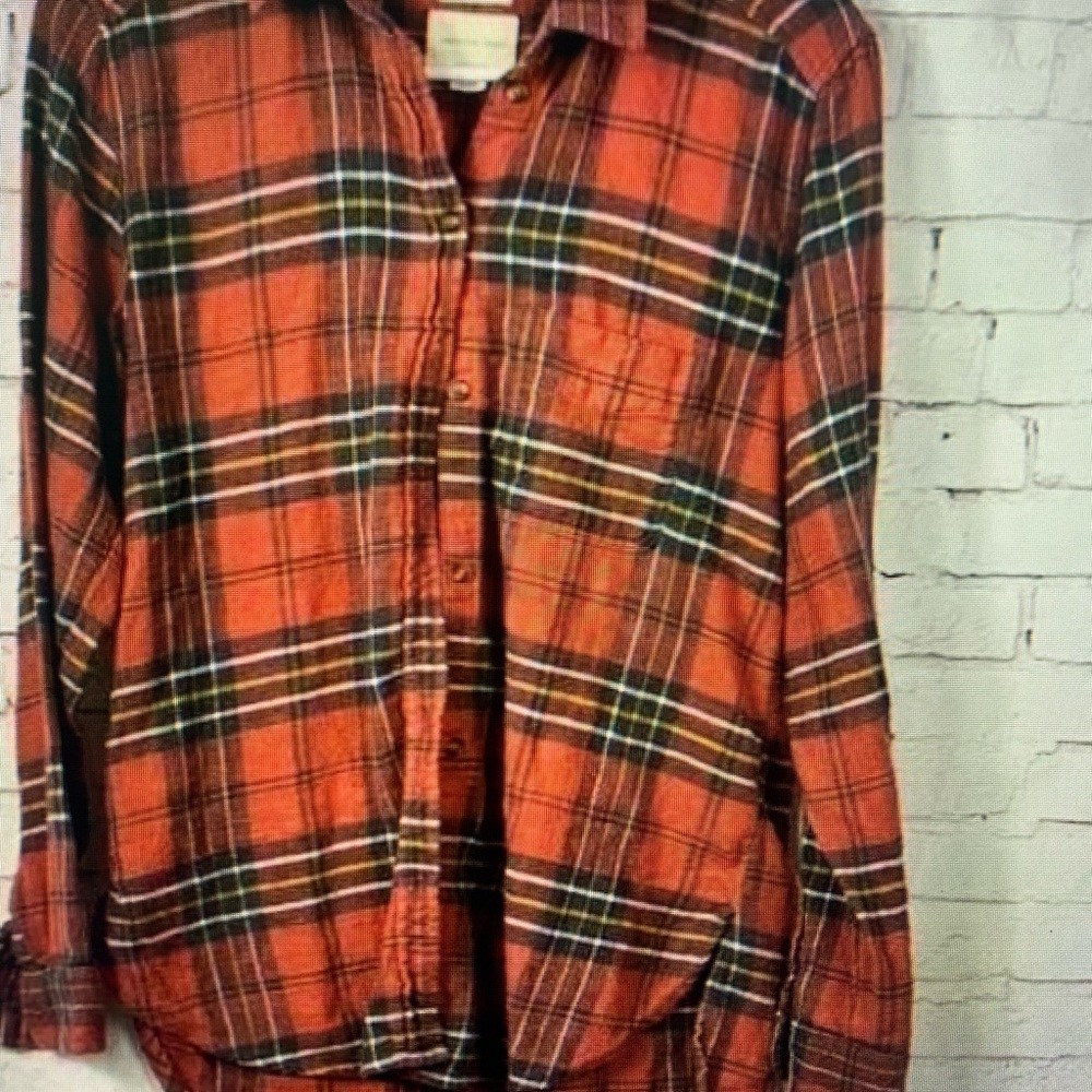 Red Plaid Button-Up Shirt